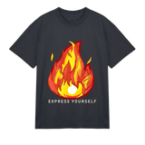 Flame On - Bold Fire Art Tee - Off black men - T-Shirts