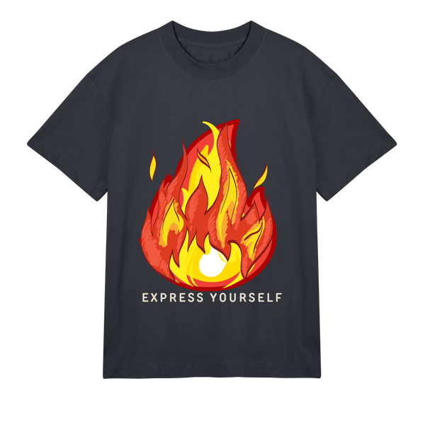 Flame On - Bold Fire Art Tee - Off black men - T-Shirts