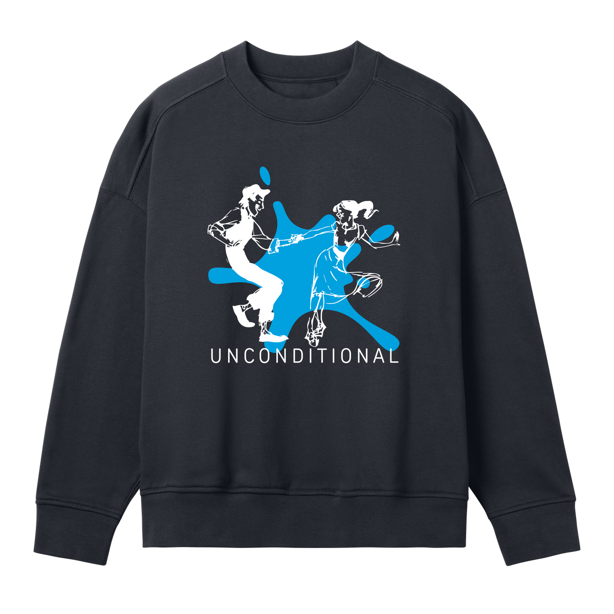 Unconditional Art - Blue Splash Sweatshirt - Off black women - Sweatshirts