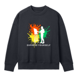 Creative Splash - Artistic Oversized Sweatshirt - Off black women - Sweatshirts