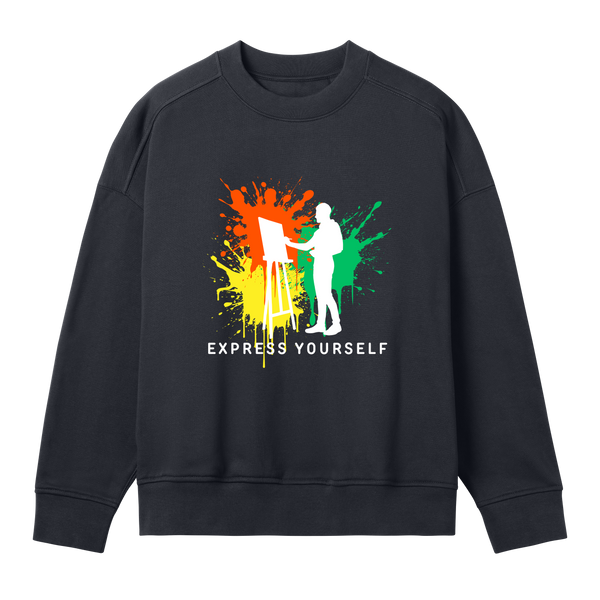 Creative Splash - Artistic Oversized Sweatshirt - Off black women - Sweatshirts