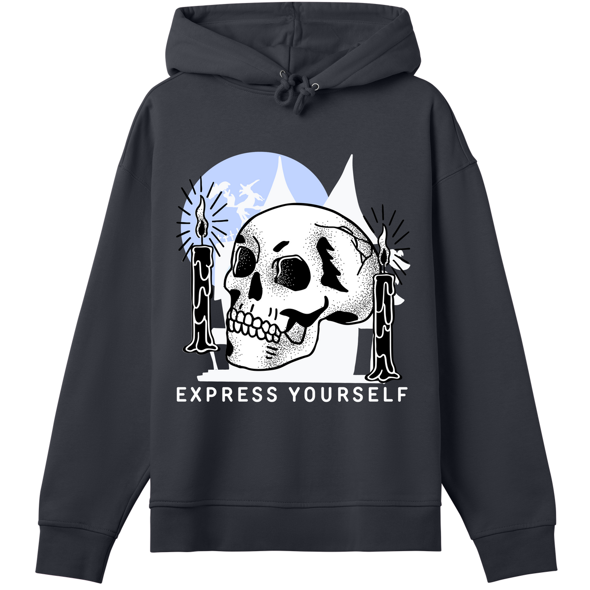 Witching Hour - Bold Skull Motif - Off black women - Hoodies