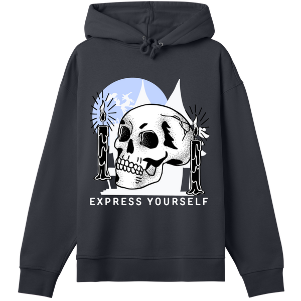 Witching Hour - Bold Skull Motif - Off black women - Hoodies