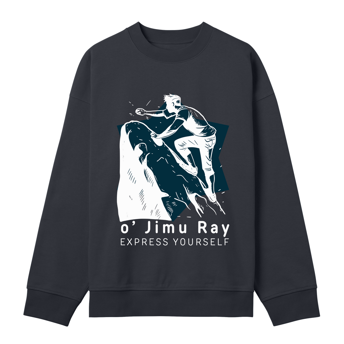 Climb High - Bold Boxy Sweatshirt - Off black men - Sweatshirts