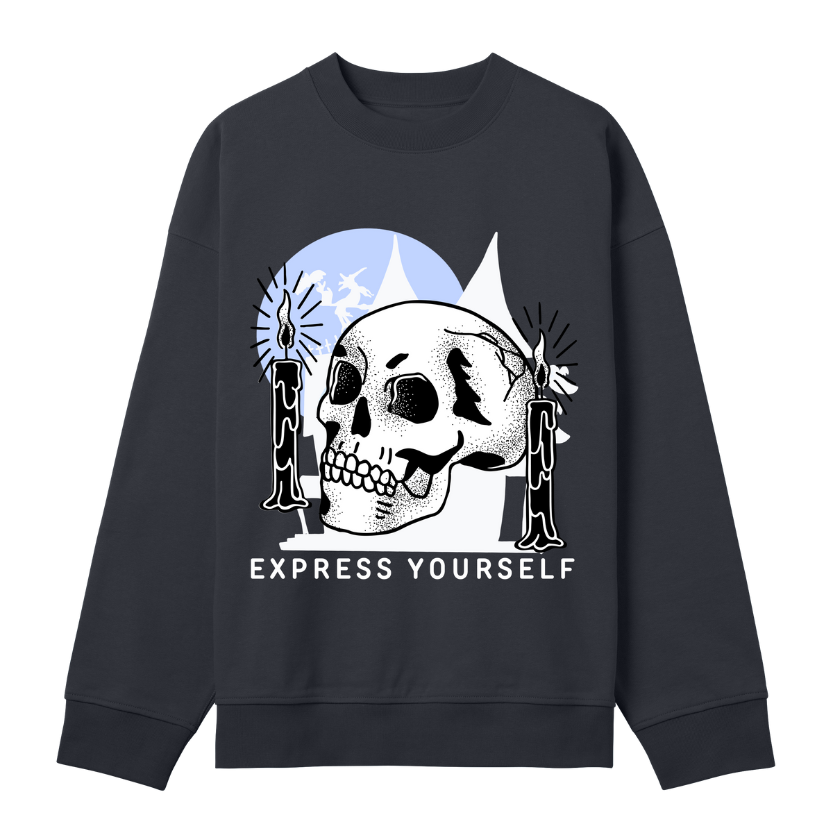 Witching Hour - Skulls & Candles Design - Off black men - Sweatshirts