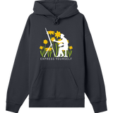 Floral Fantasy - Boxy Hoodie - Off black men - Hoodies