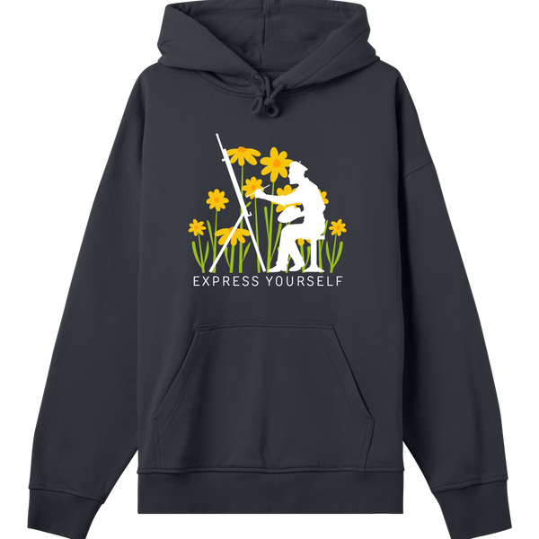 Floral Fantasy - Boxy Hoodie - Off black men - Hoodies