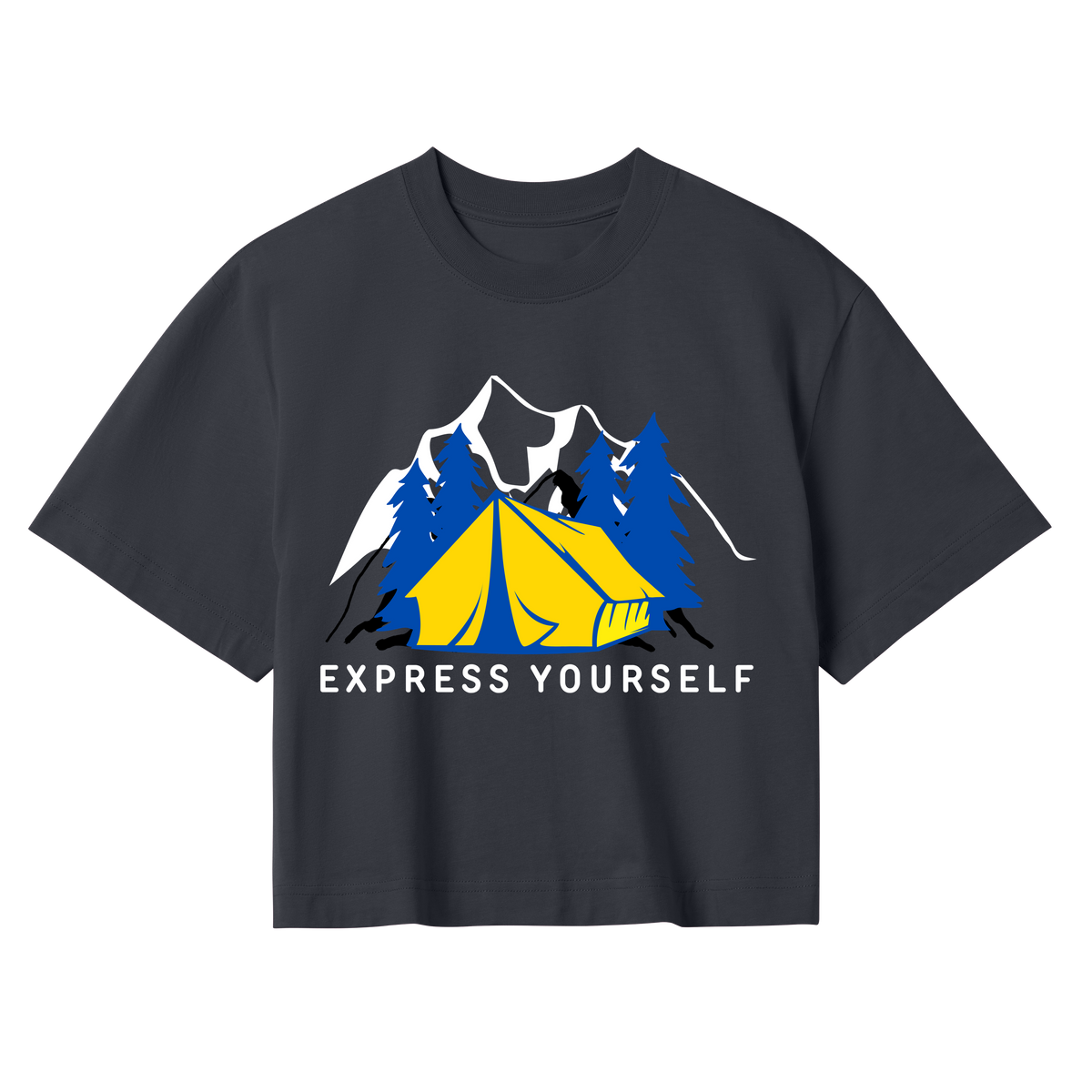 Camping Vibes - Tent Crop Top - Off black women - Crop Tops