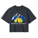 Camping Vibes - Tent Crop Top - Off black women - Crop Tops