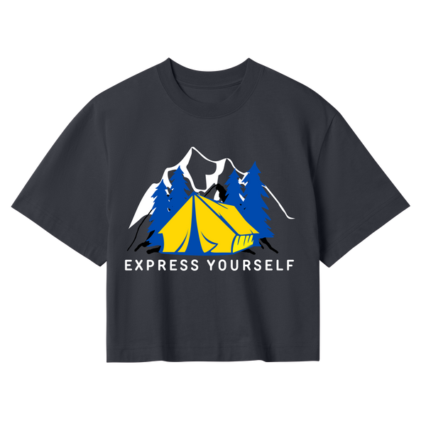 Camping Vibes - Tent Crop Top - Off black women - Crop Tops