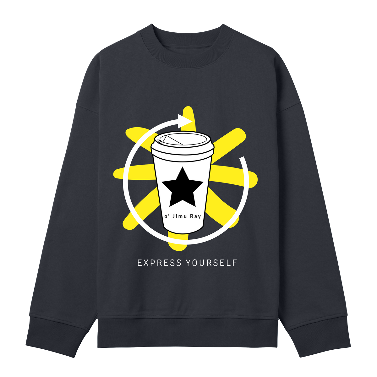 Coffee Star - Bold Statement Sweatshirt - Off black men - Sweatshirts