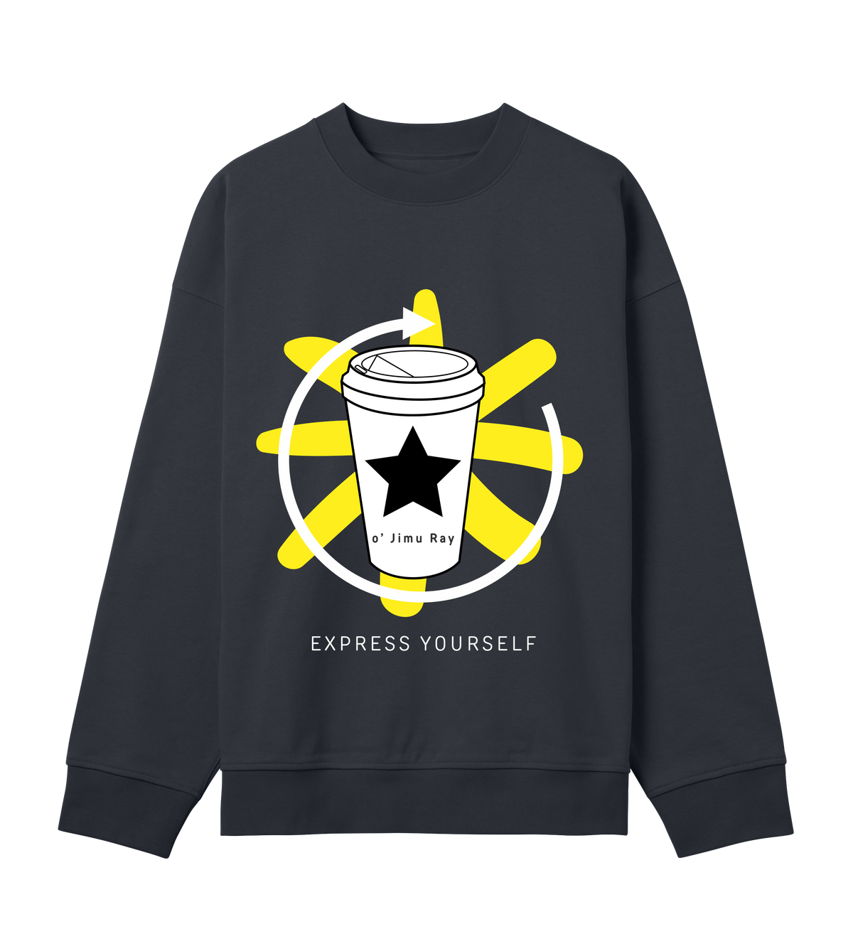 Coffee Star - Bold Statement Sweatshirt - Off black men - Sweatshirts