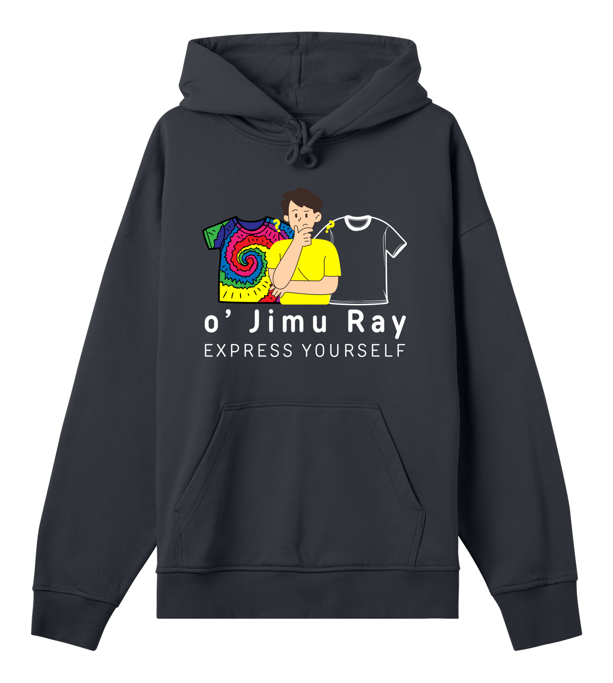 Think It Over - Unique Tie-Dye Hoodie - Off black men - Hoodies