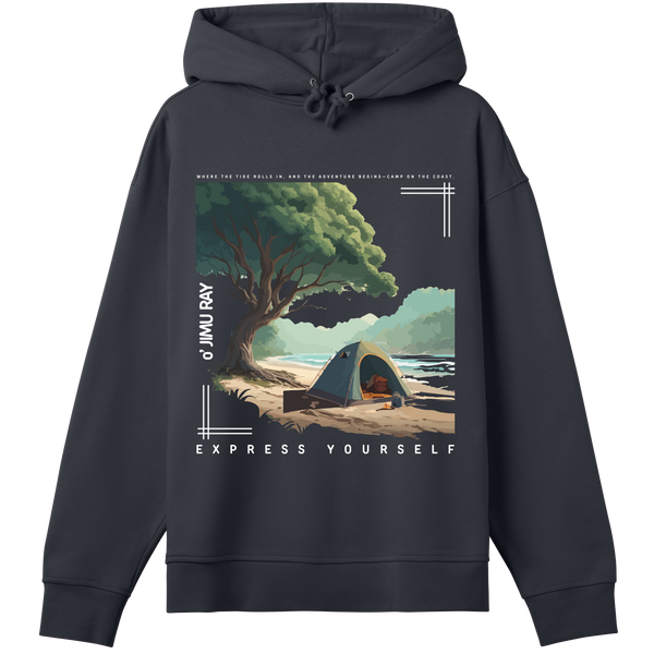 Serene Escape - Nature's Retreat Hoodie - Off black women - Hoodies