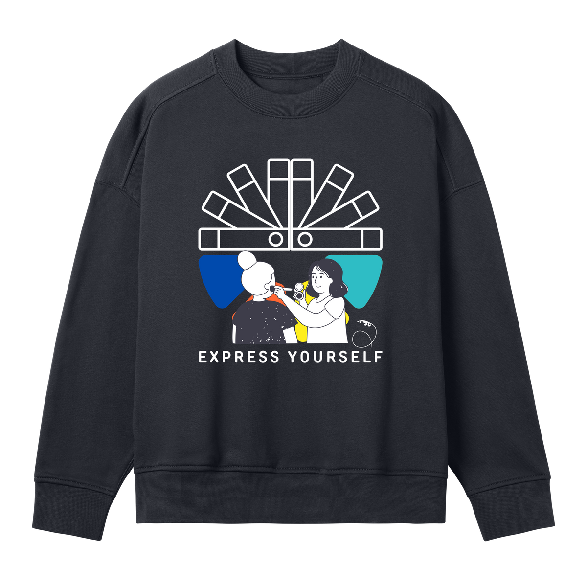 Palette of Expression Sweatshirt - Off black women - Sweatshirts