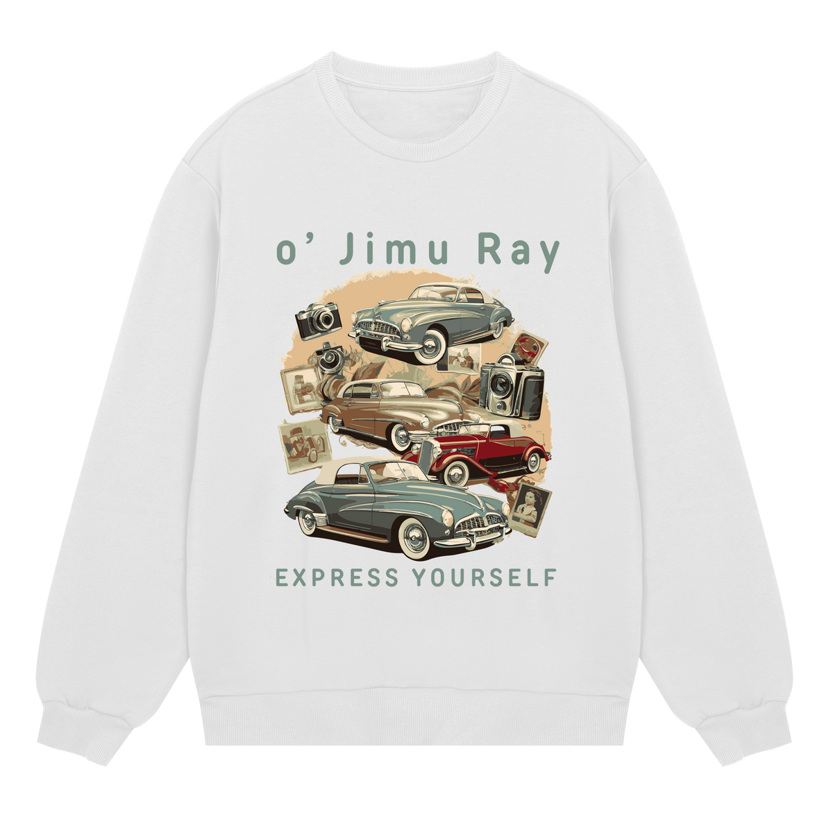 Vintage Vibes - Classic Car Sweatshirt - Off white men - Sweatshirts