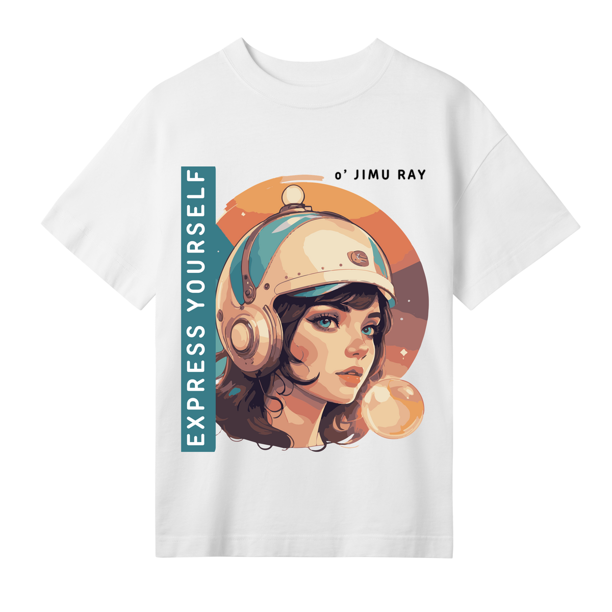 Futuristic Vision - Expressive Oversized Tee - Off white women - T-Shirts