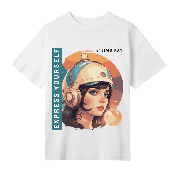 Futuristic Vision - Expressive Oversized Tee - Off white women - T-Shirts