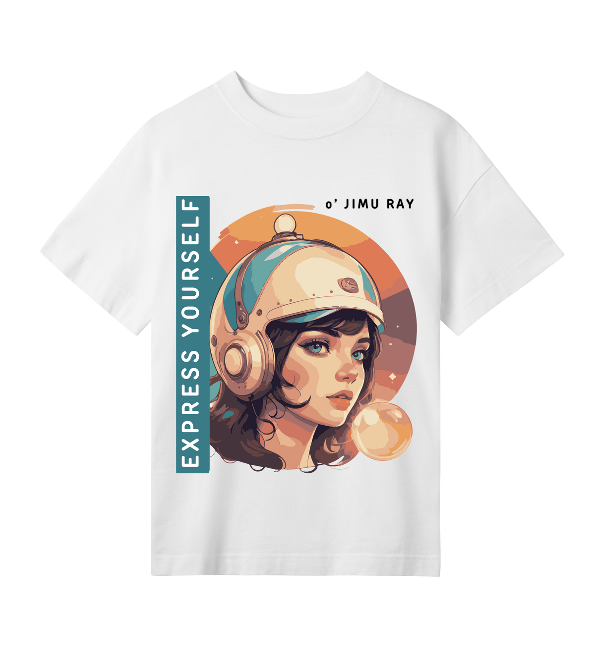 Futuristic Vision - Expressive Oversized Tee - Off white women - T-Shirts