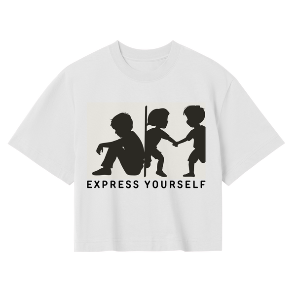 From Isolation to Connection - Silhouette Crop Top - Off white women - Crop Top