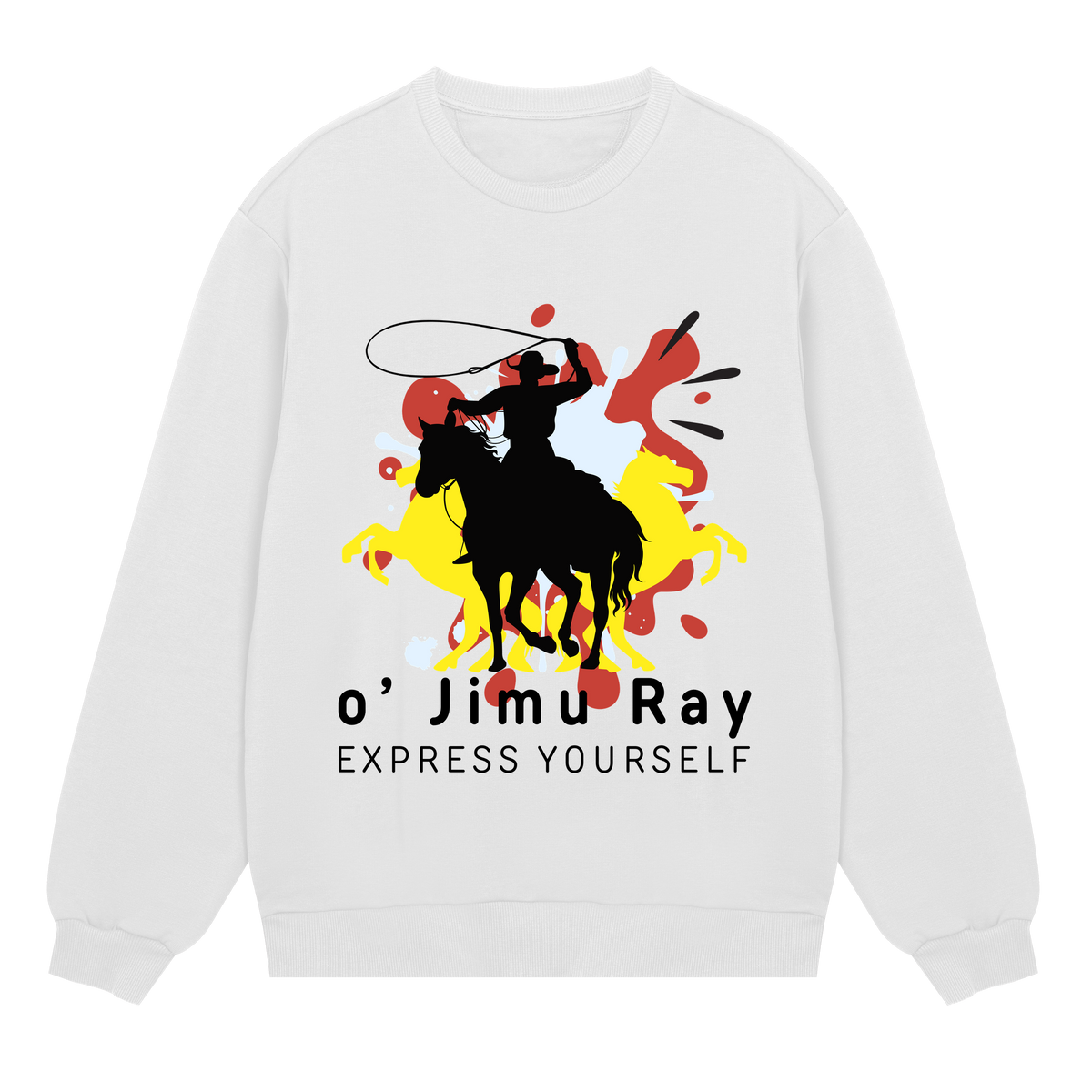 Ride into Style - Bold Cowboy Sweatshirt - Off white men - Sweatshirts