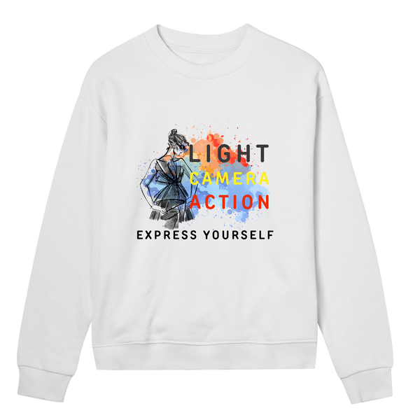 Lights, Camera, Action - Bold Expression Sweatshirt - Off white women - Sweatshirts