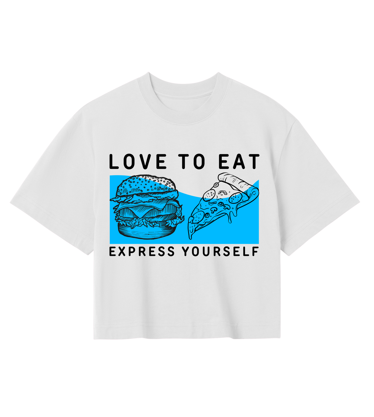 Snack Attack - Stylish Food Print Crop - Off white women - Crop Tops
