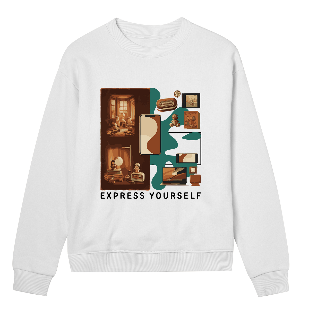 Nostalgic Collage - Past Meets Present - Off white women - Sweatshirts