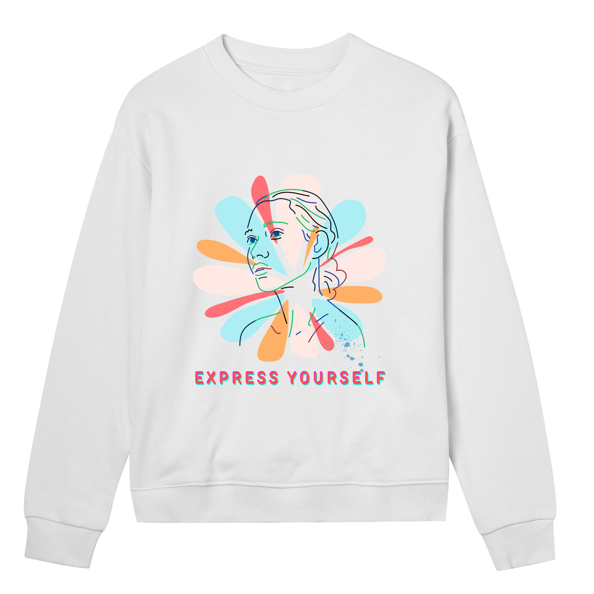 Expressive Petals - Stylish and Artistic Sweatshirt - Off white women - Sweatshirts