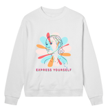 Expressive Petals - Stylish and Artistic Sweatshirt - Off white women - Sweatshirts