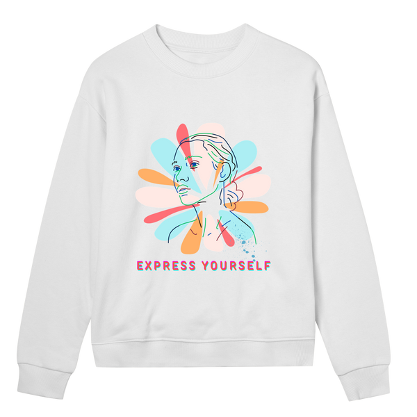 Expressive Petals - Stylish and Artistic Sweatshirt - Off white women - Sweatshirts