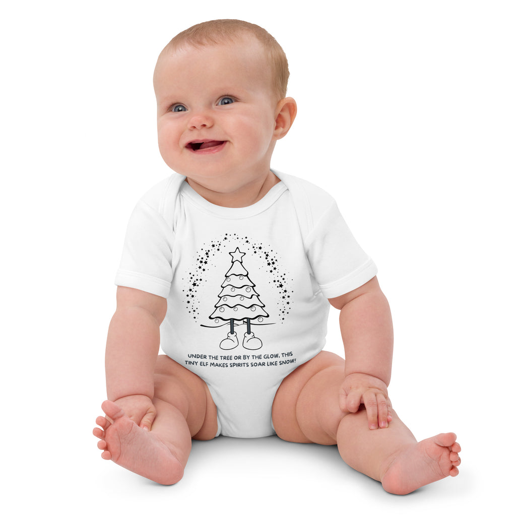 Under the Tree or by the Glow - Christmas Bodysuit - White - Baby Bodysuit