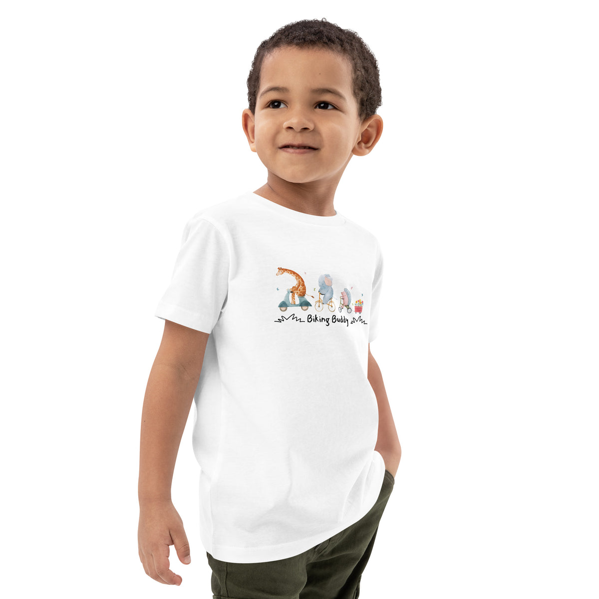 Biking Buddy – Woodland Ride Tee for Kids - - Kids' T-Shirts