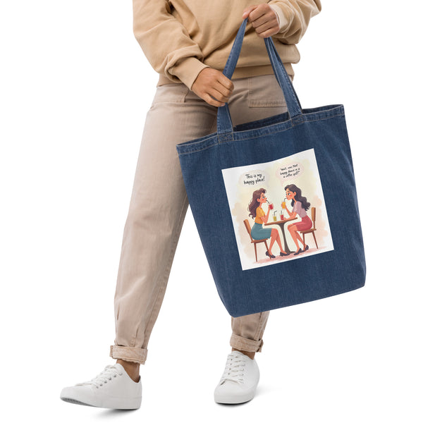 Happy Place Vibes - Organic Tote for Besties - Default Title - Tote Bags