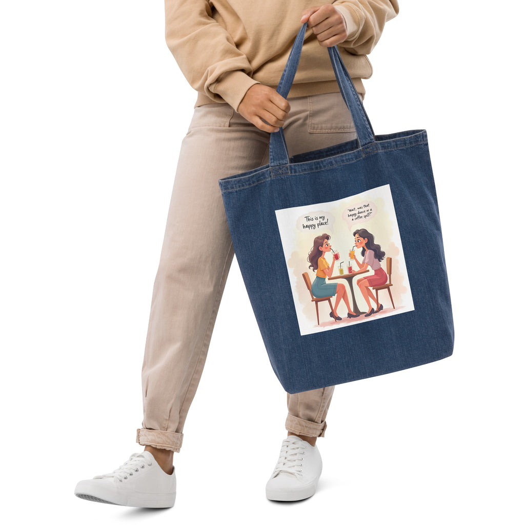 Happy Place Vibes - Organic Tote for Besties - Default Title - Tote Bags