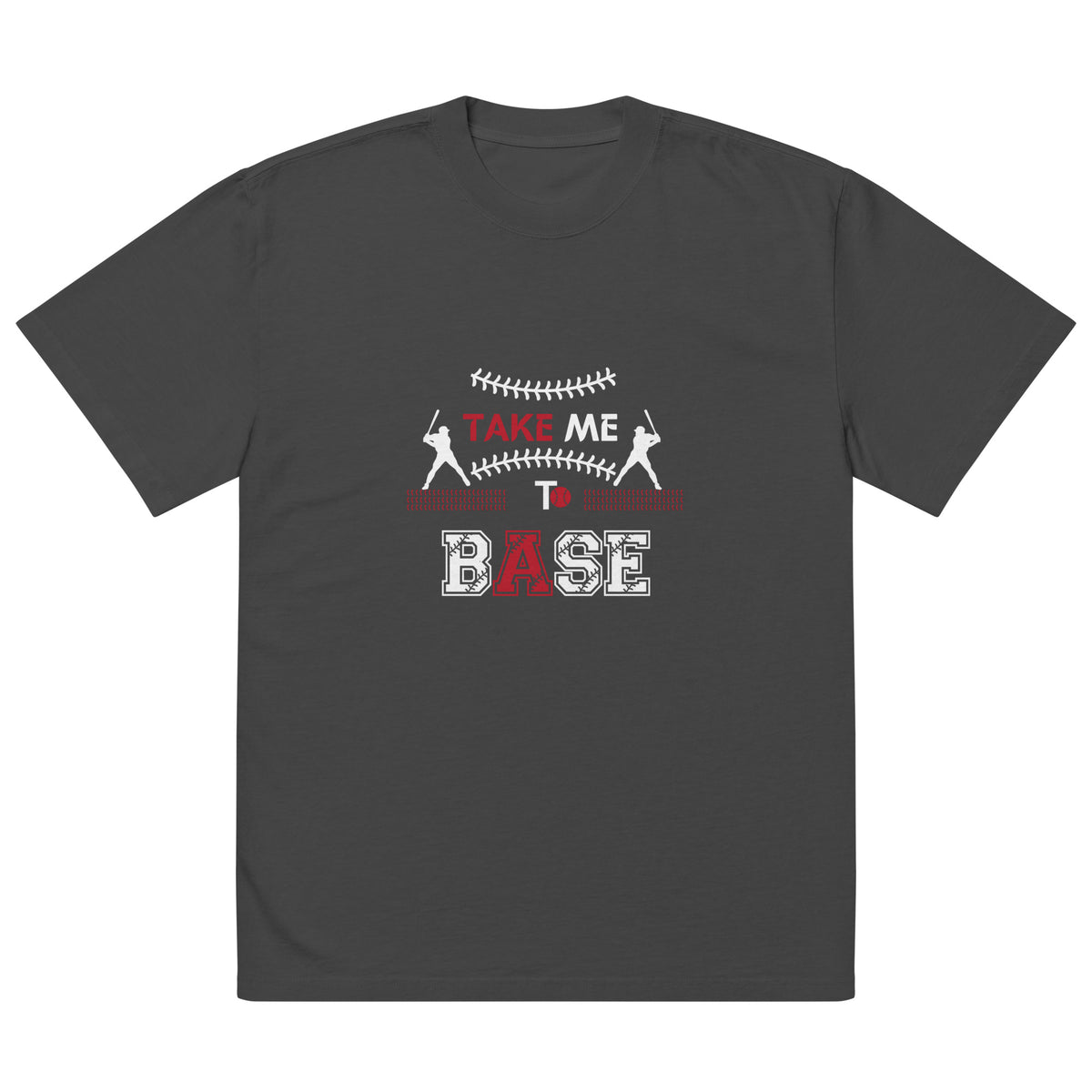 Baseball Dreams - Take Me to Base Oversized Tee - Faded Black - T-shirts