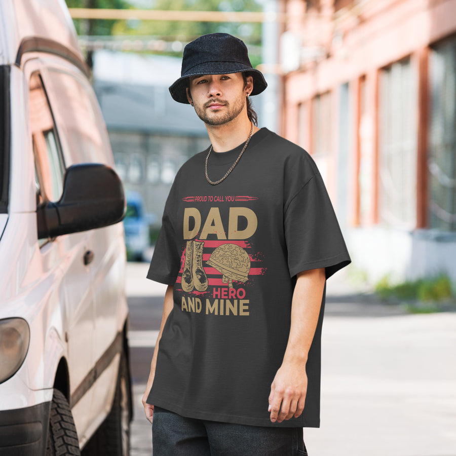Hero & Dad – Military Tribute Tee Gift - Faded Black - T-Shirts