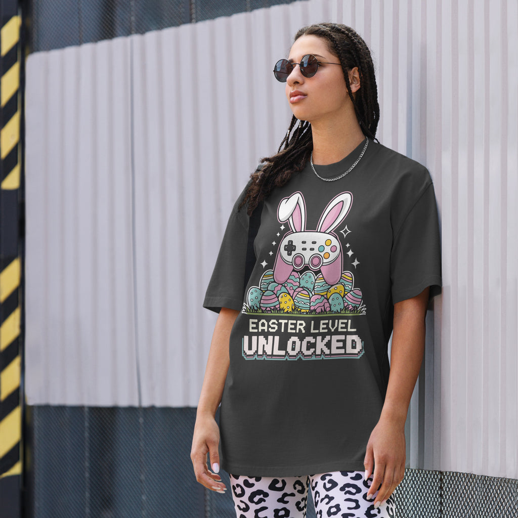 Level Up Your Easter - The Gamer's Edition Tee! - Faded Black - T-Shirt