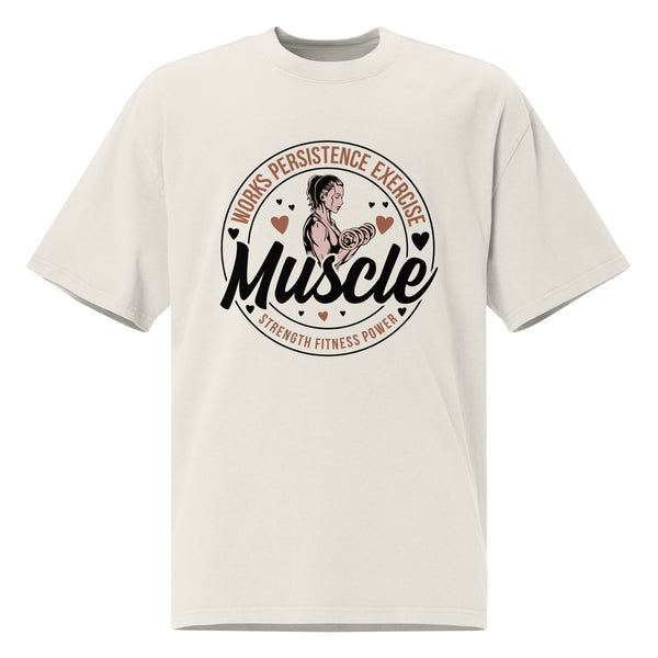 Muscle & Motivation - Fuel Your Workouts with our Strength & Style Tee - Faded Bone - T-shirts