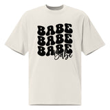 Babe Babe Babe - Unleash Confidence Oversized T-Shirt - Faded Bone - T-shirts