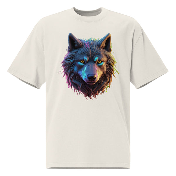 Neon Majesty - Captivating Wolf Design Tee - - T-shirts