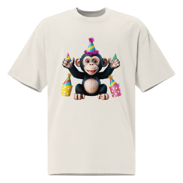 Birthday Bash - Playful Chimp Print Shirt - - T-shirts