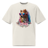 Chic Pup in Bloom - Vibrant Floral T-Shirt - - T-shirts