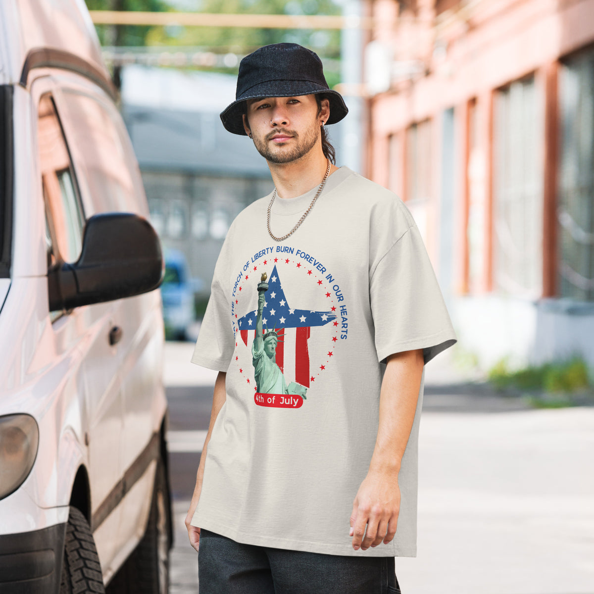 Gift of Freedom – Liberty Tee for Him - Faded Bone - T-Shirt
