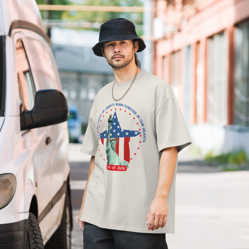 Celebrate Freedom with the Spirit of Liberty - Faded Bone - T-Shirt