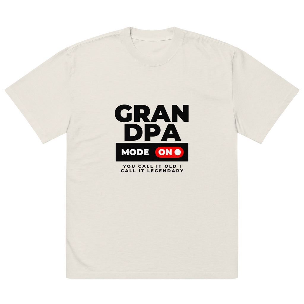 Grandpa Mode: Activated – Fun Oversized T-Shirt - Faded Bone - T-Shirt