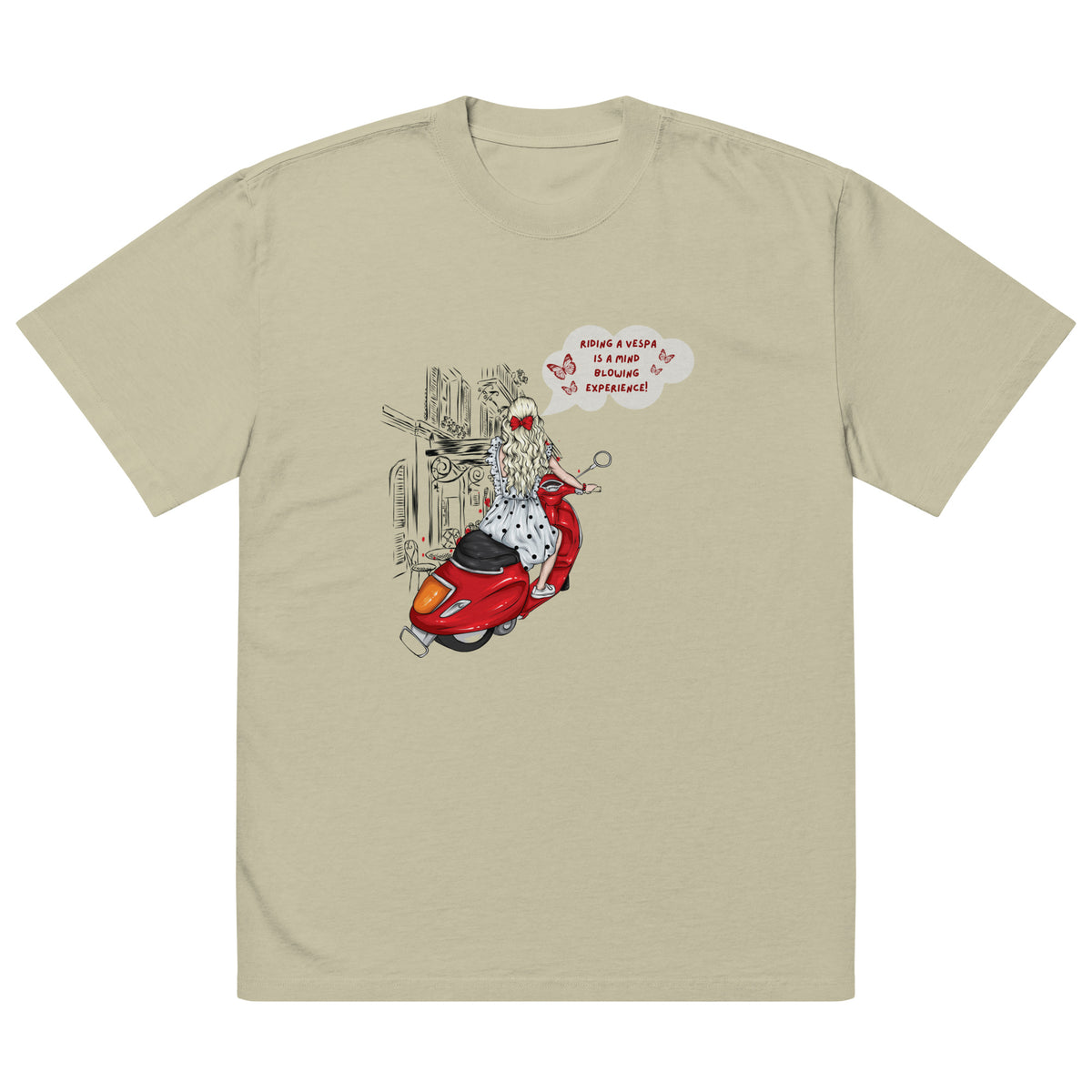 Blissful Vespa Ride - Embrace Nostalgia in Our Vintage Tee - - Crewneck T-shirts