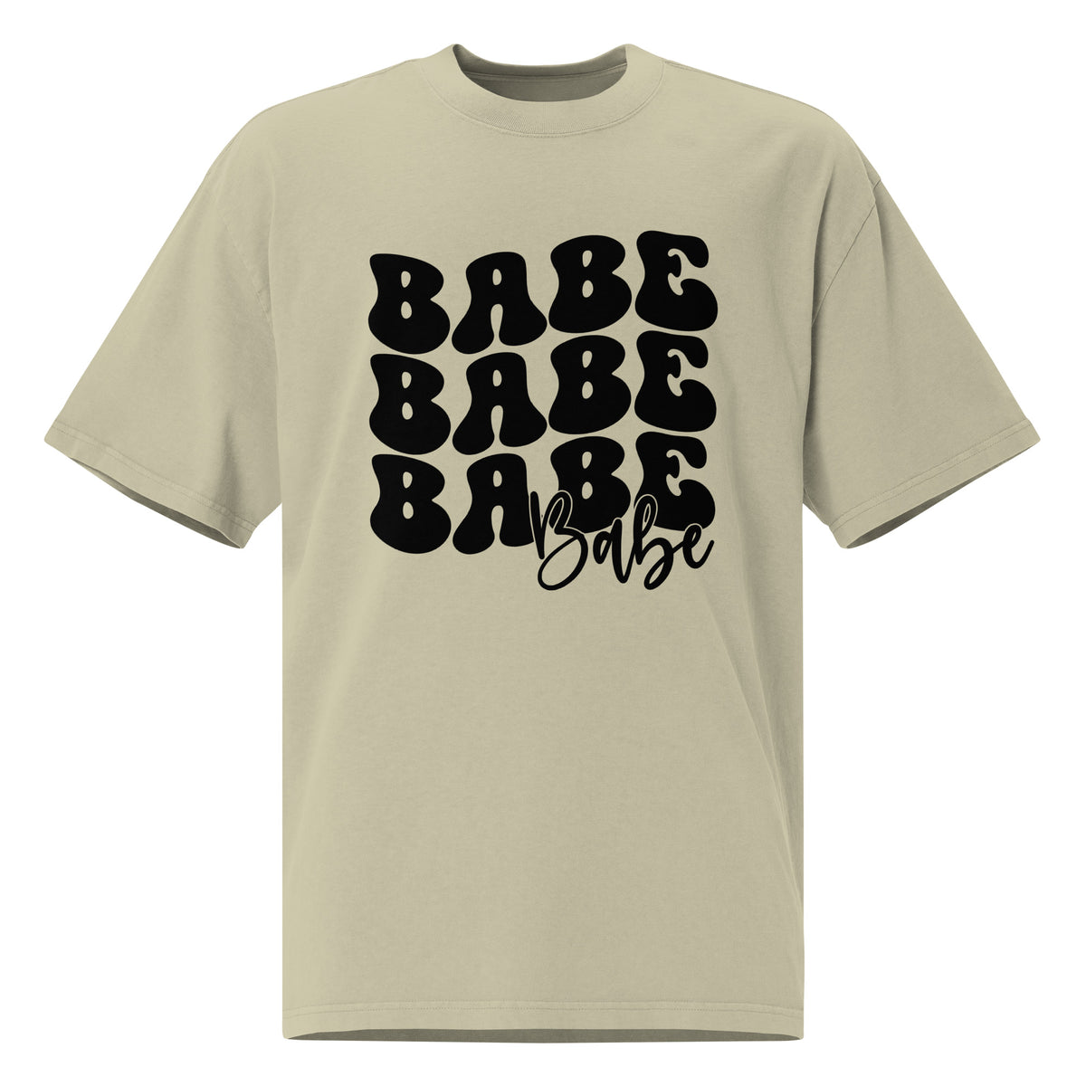 Babe Babe Babe - Unleash Confidence Oversized T-Shirt - Faded Eucalyptus - T-shirts