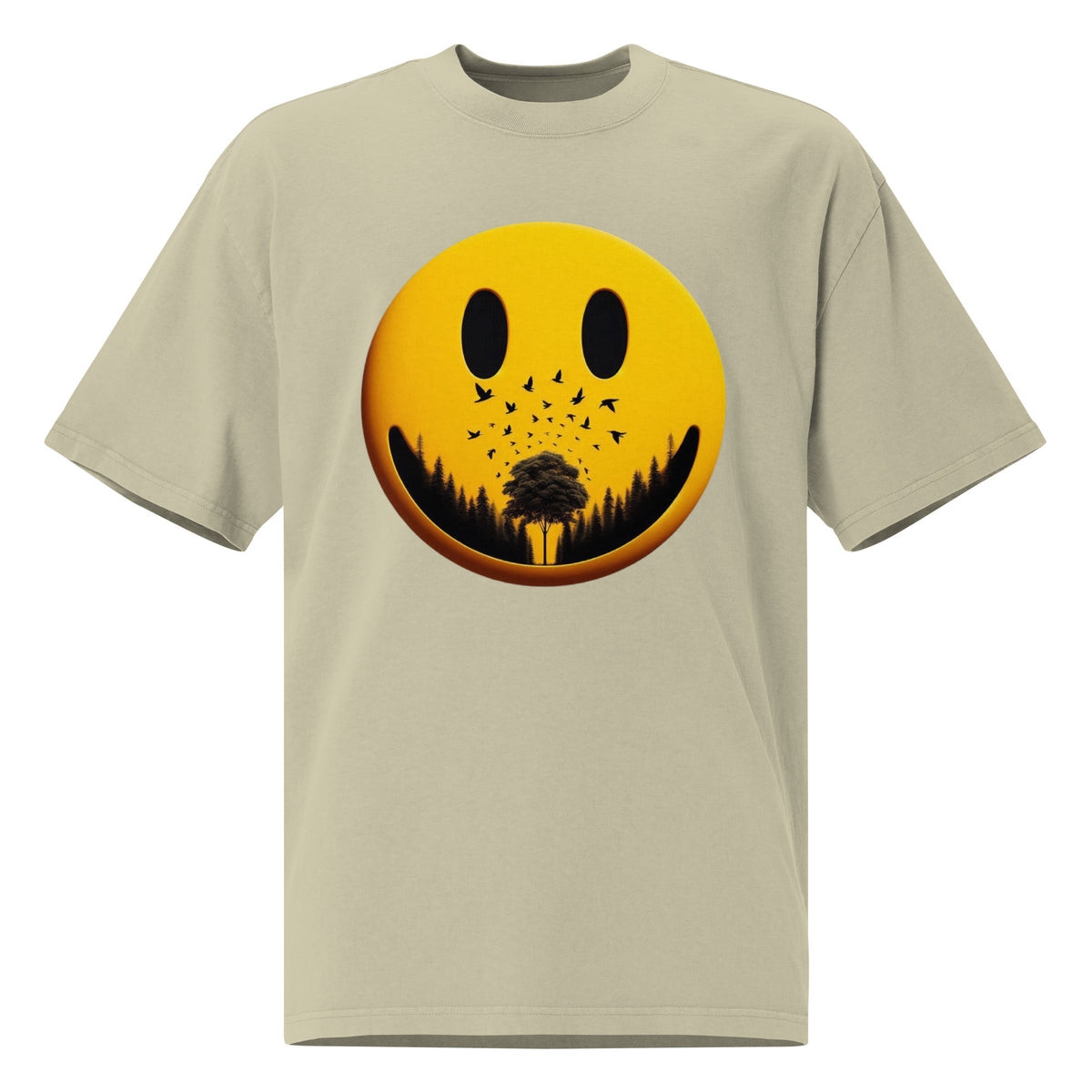 Eco Smiley - Forest and Birds Print - - T-shirts