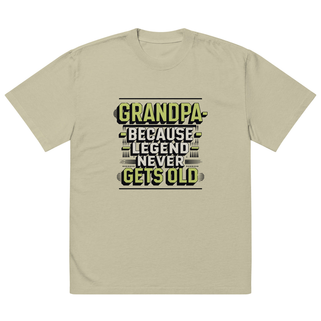 Grandpa: The Legend Lives On – Oversized Faded T-Shirt - Faded Eucalyptus - T-shirt